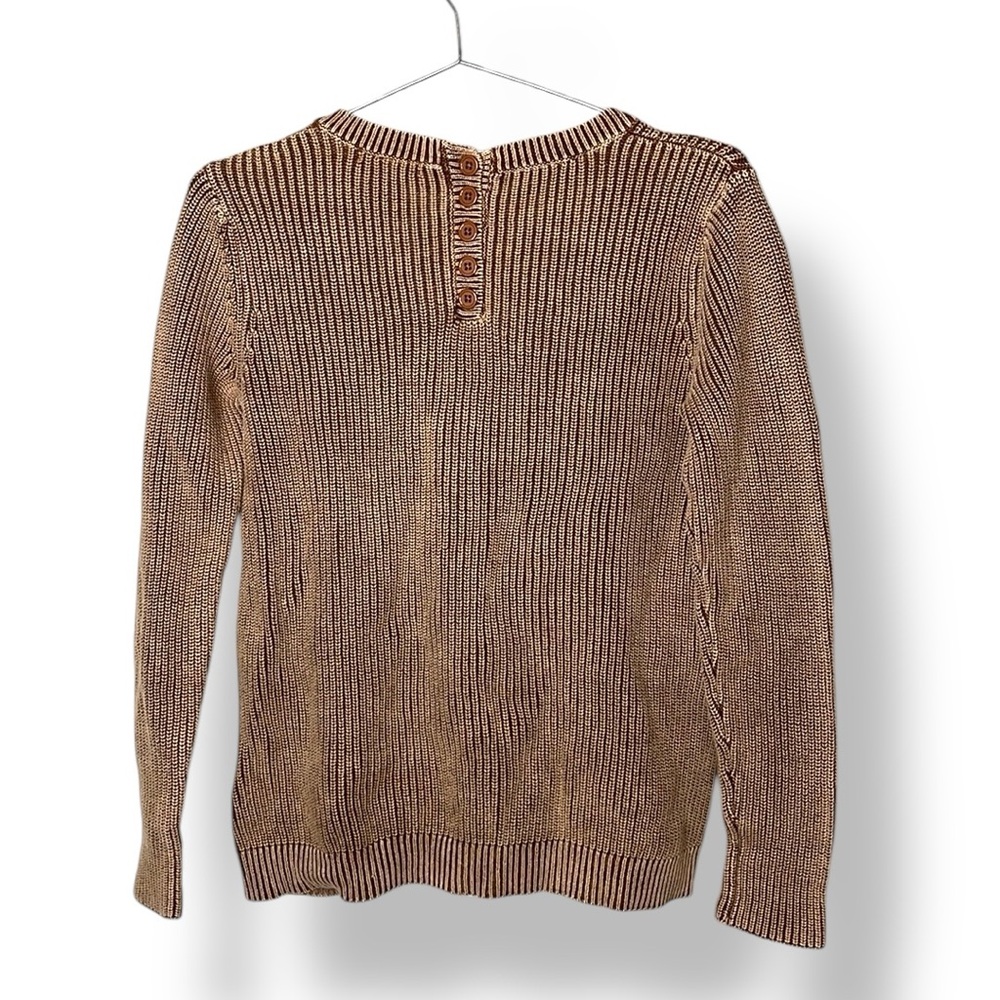 Tyler Boe Cotton Mineral Wash Crew Neck Sweater Size S Tan Brown - Picture 13 of 13